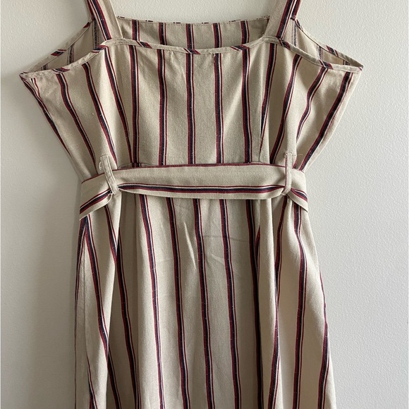 Active USA linen blend striped safari sundress tan size L - Picture 5 of 16